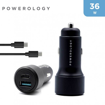 Picture of Powerology Aluminum Ultra-Quick 36W Car Charger PD + QC3.0