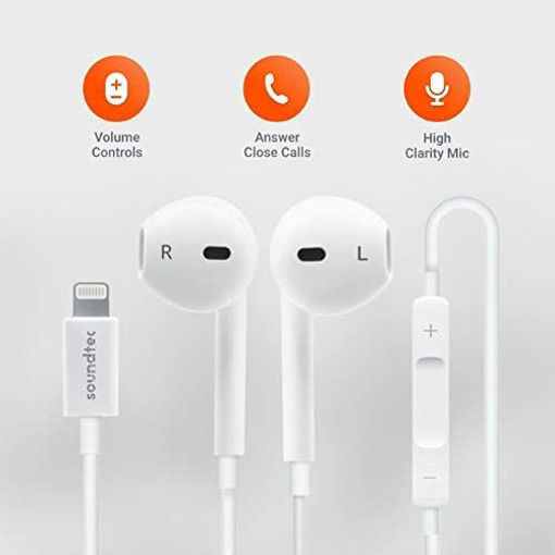 Picture of Porodo Stereo Earbuds with Lightning Connector - White