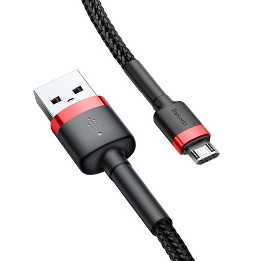 صورة Baseus cafule Cable USB For Micro 2.4A 1M-Red+Black