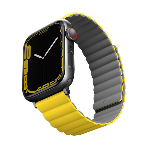 Picture of Uniq Revix Reversible Magnetic Strap for Apple Watch 42/44/45mm - Lemon Yellow/Grey