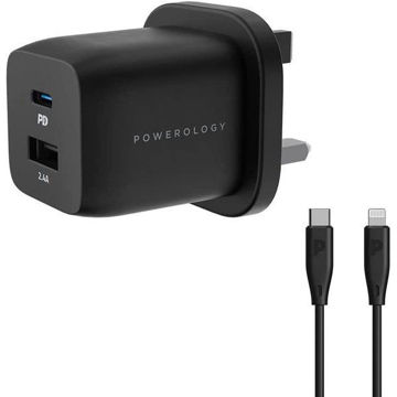 Show details for Powerology Ultra-Quick 32W GaN Charger 20W PD + USB-C To Lightning MFI Cable 1.2m - Black Picture of Powerology Ultra-Quick 32W GaN Charger 20W PD + USB-C To Lightning MFI Cable 1.2m - Black