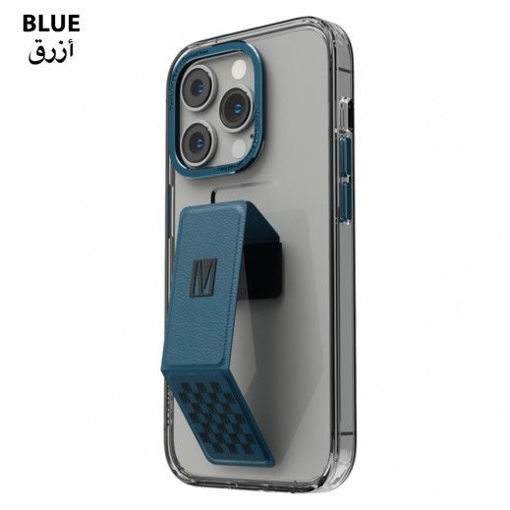 Picture of Levelo Morphix Clara Grip stand IMD Clear Back Case Protective/Classy iPhone 14 Pro max Compatibility - Blue