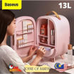 صورة Baseus Beauty Fridge 13L with Makeup Mirror and LED Light 220V CN Plug-Pink