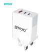 صورة BWOO High Power Fast Charging UK Charger PD+QC 40W ACC 3Port UK Plug Portable GaN Travel Wall Charger