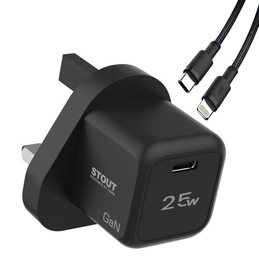 Picture of Pawa Stout Gan Travel Charger 25W with Type-C to lighting Cable
